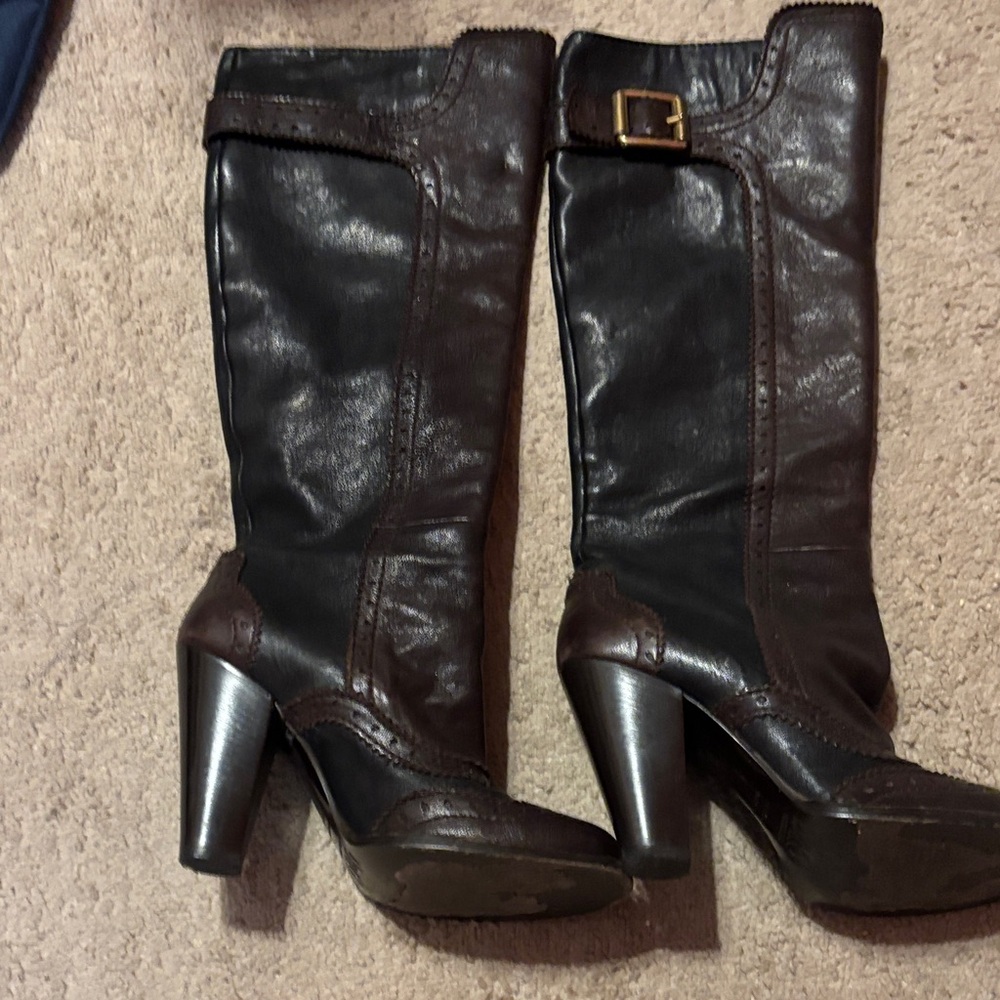 D&G Dark Brown Heeled Boots